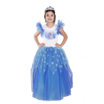 ELSA KOSTÜMÜ - MAVİ VE BEYAZ