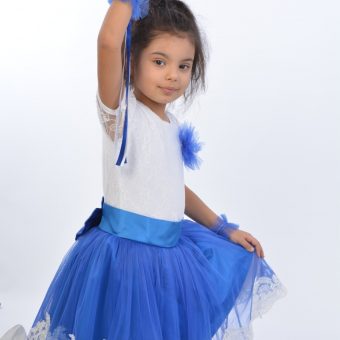 Güpürlü Etek Takım (mavi-beyaz)