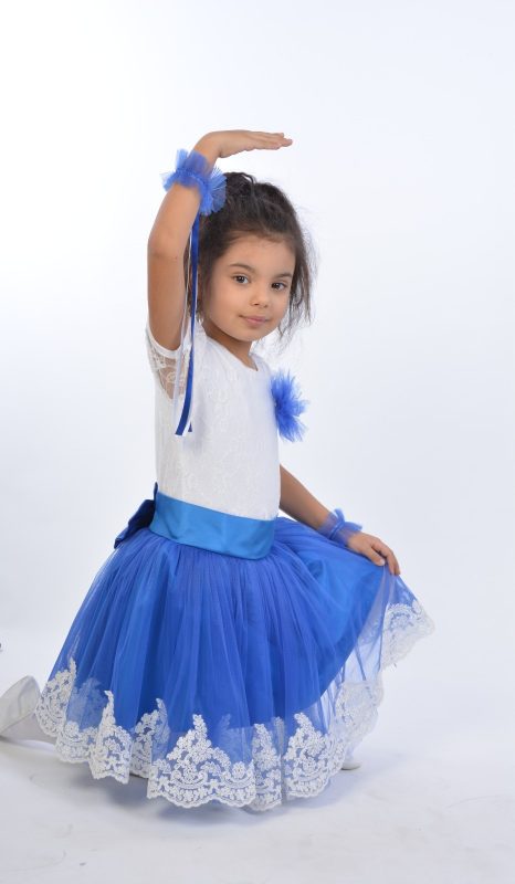 Güpürlü Etek Takım (mavi-beyaz)