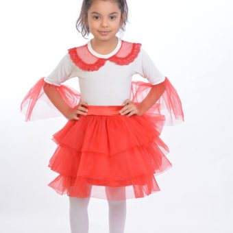 Katkat Etekli Takım (Kırmızı-Beyaz)