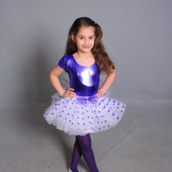 Mor Badi ve Benekli Etek Takım