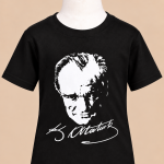 Atatürk Kısa Kol Siyah Tshirt