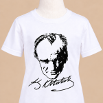 Atatürk Kısa Kol Siyah Beyaz Tshirt