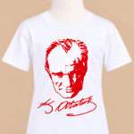 Atatürk Kısa Kol Beyaz Kırmızı Tshirt